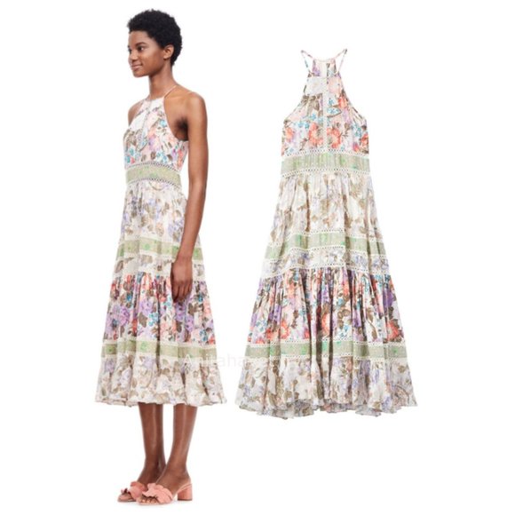 Rebecca Taylor Mixed Print Dress New with Tag Size 0 - Picture 2 of 11